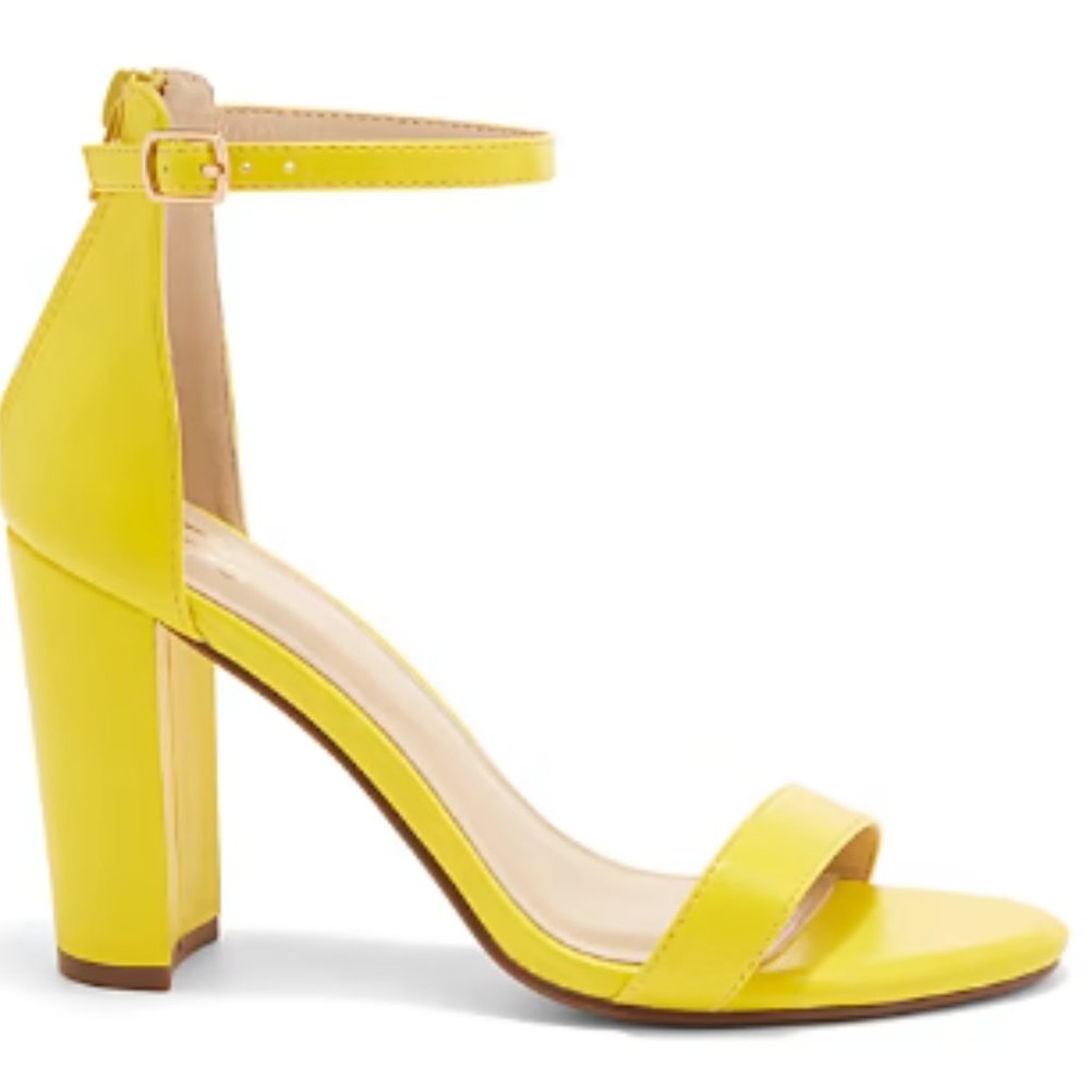New York & Company Yellow Taylor Ruth Heels Sandals